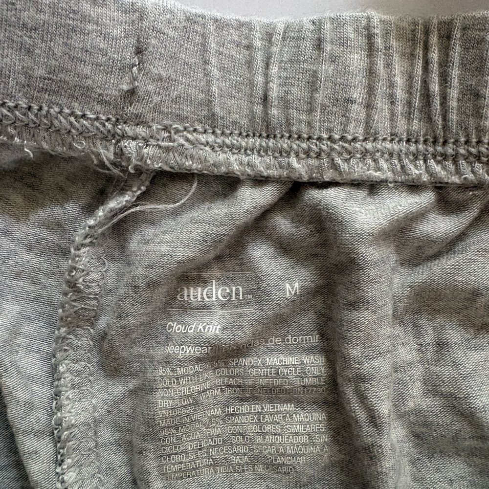 Auden Light Grey Button-Down Pajama Top and Shorts - Picture 2 of 3